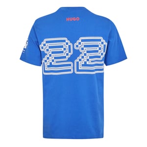 Hugo Heren Tsunoda T-shirt met ronde hals, normale pasvorm (Medium Blauw)