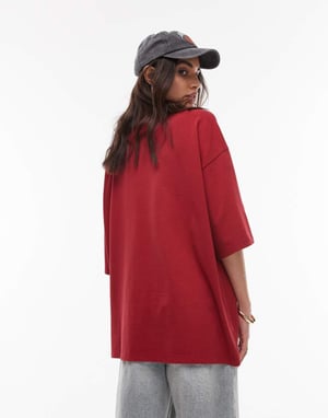 Topshop graphic San Jose oversized tee in red