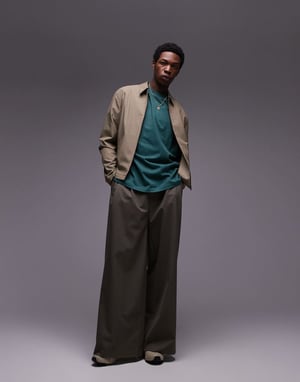 Topman extreme oversized fit t-shirt in dark green