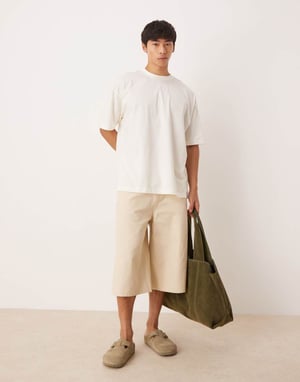 ASOS DESIGN oversized t-shirt with high summer graphic in off white