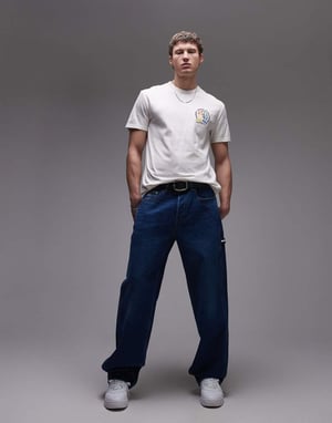 Tommy Jeans colourful crest logo t-shirt in oat marl