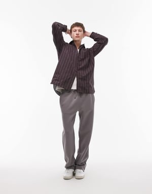 Topman baggy fit jogger i kolgrå