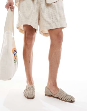 ASOS DESIGN fiskarsandaler i stenskinn