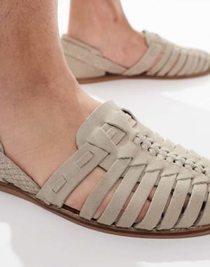 ASOS DESIGN fiskarsandaler i stenskinn