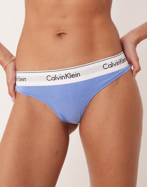 Calvin Klein Modern Cotton thong in cornflower blue
