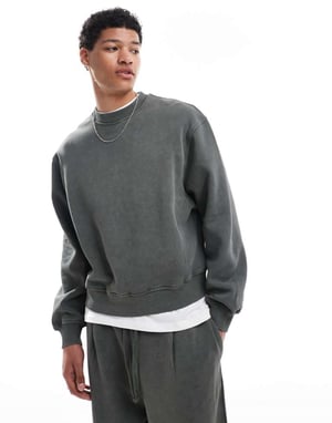 ASOS DESIGN koord boxig avslappnad sweatshirt i khaki