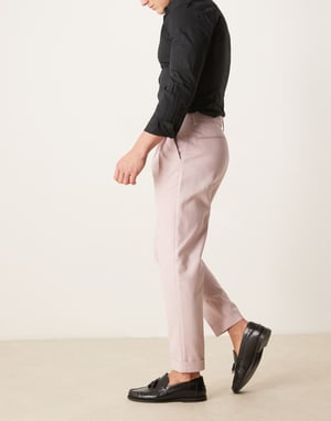 ASOS DESIGN smart tapered bomullschinos i dammig rosa