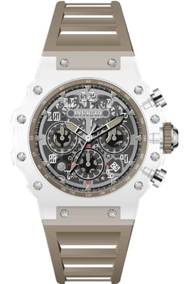 Invicta Racing 69684 Herrklocka - Kvartsrörelse - Akryl med Silverkiva - 43 mm