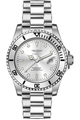 Invicta Pro Diver 50587 Herrklocka - Kvartsverk - Rostfritt Stål med Silver Urskiva - 40 mm