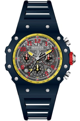 Invicta Racing 69661 Herrklocka - Kvartsurverk - Akryl med Silver Urskiva - 43 mm