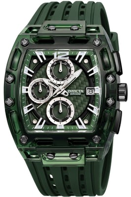 Invicta S1 Rally 70144 Herenhorloge - Quartz Uurwerk - Plastic met Groene Wijzerplaat - 42 mm