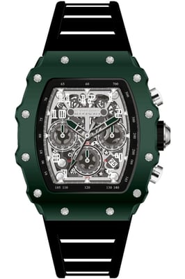 Invicta Racing 69696 Herenhorloge - Quartz Uurwerk - Acryl met Zilveren Wijzerplaat - 43 mm
