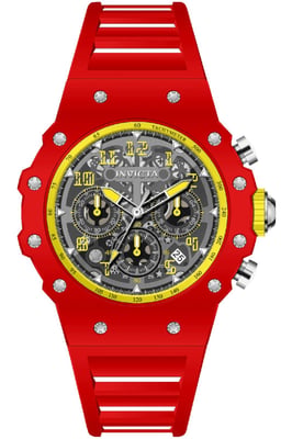 Invicta Racing 69659 Herenhorloge - Quartz Uurwerk - Acryl met Zilveren Wijzerplaat - 43 mm