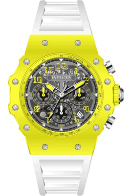 Invicta Racing 69686 Herenhorloge - Quartz Uurwerk - Acryl met Zilveren Wijzerplaat - 43 mm