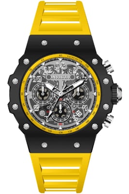Invicta Racing 69670 Herrklocka - Kvartsrörelse - Akryl med silverfärgad urtavla - 43 mm