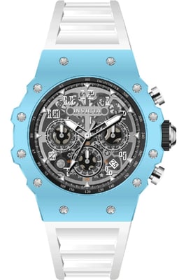 Invicta Racing 69673 Herenhorloge - Quartz Uurwerk - Acryl met Zilveren Wijzerplaat - 43 mm