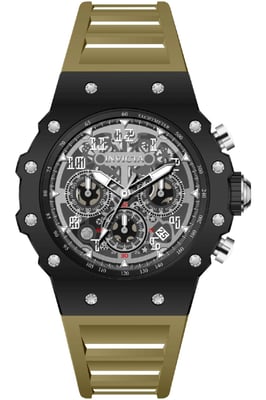 Invicta Racing 69671 Herrklocka - Kvartsrörelse - Akryl med silverfärgad urtavla - 43 mm