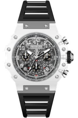 Invicta Racing 69681 Herrklocka - Kvartsverk - Akryl med Silver Urskiva - 43 mm
