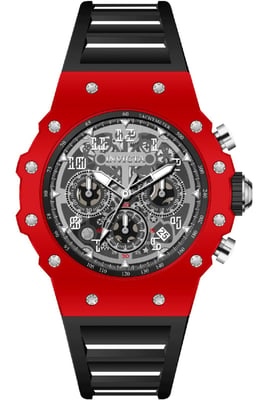 Invicta Racing 69648 Herenhorloge - Quartz Uurwerk - Acryl met Zilveren Wijzerplaat - 43 mm