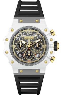 Invicta Racing 69690 Herrklocka - Kvartsrörelse - Akryl med Guld Urskiva - 43 mm