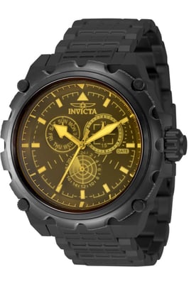 Invicta Coalition Forces 49201 Herenhorloge - Quartz Uurwerk - Roestvrij Staal met Gele Wijzerplaat - 50 mm