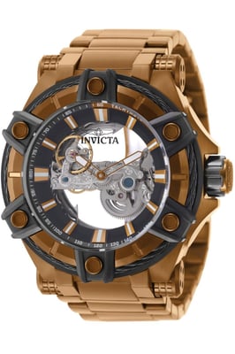 Invicta Bolt 50782 Herenhorloge - Automatisch Uurwerk - Roestvrij Staal met Zwarte Wijzerplaat - 52 mm