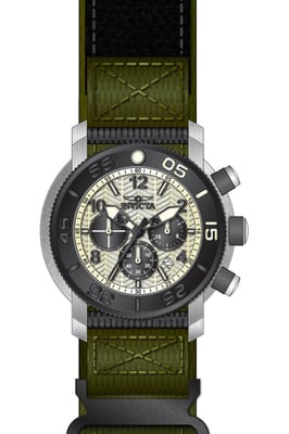 Invicta Coalition Forces 50095 Herenhorloge - Quartz Uurwerk - Roestvrij Staal met Beige Wijzerplaat - 50 mm