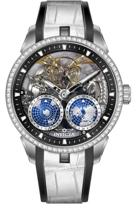 Invicta Objet D Art 70194 Herenhorloge - Mechanisch Uurwerk - Roestvrij Staal met Zilveren Wijzerplaat - 45 mm