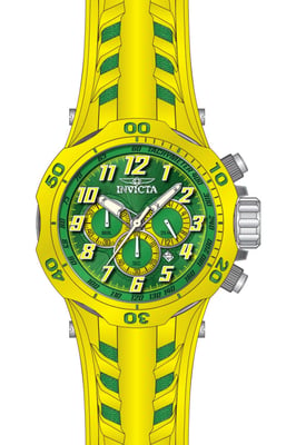 Invicta Venom 50510 Herenhorloge - Quartz Uurwerk - Roestvrij Staal met Groene Wijzerplaat - 52 mm