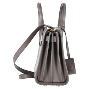 Saint Laurent Nano Sac de Jour Tote in Grey Leather