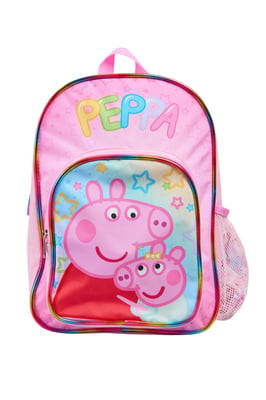 Peppa Pig Childrens Backpack Star Backpack Zip Fastening pink multi