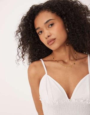 ASOS DESIGN skjortad midja linne topp i vitt