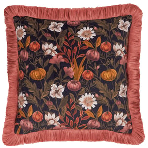Furn Autumn Garden Fringed Velvet Polyester Filled Cushion