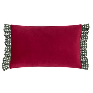 Furn Ditsy Bows Velvet Ruffle Trim Feather Filled Cushion