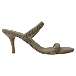 Gianvito Rossi Braided Strap Sandals in Beige Leather