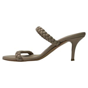 Gianvito Rossi Braided Strap Sandals in Beige Leather