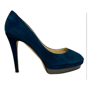 Jimmy Choo Platform Pumps in Blue Suede