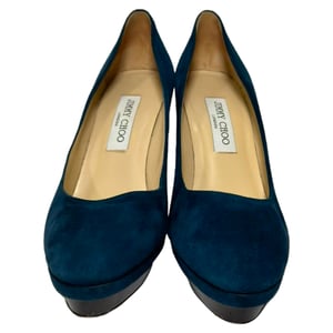 Jimmy Choo Platform Pumps in Blue Suede