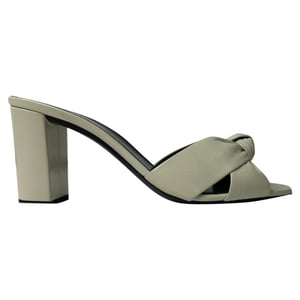 Saint Laurent Bianca Slide Sandals in White Leather