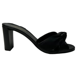 Saint Laurent Bianca Slide Sandals in Black Leather