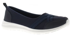 Platino Womens Flat Shoes Khloe Slip On navy