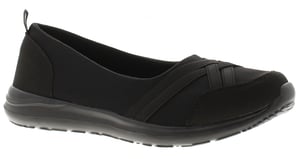 Platino Womens Flat Shoes Khloe Slip On black