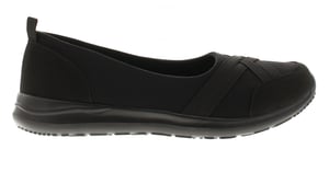 Platino Womens Flat Shoes Khloe Slip On black