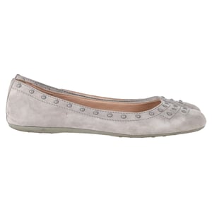 Tod's Studded Ballet Flats in Grey Suede