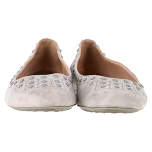 Tod's Studded Ballet Flats in Grey Suede