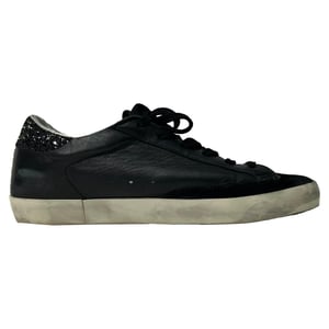 Golden Goose SuperStar Sneakers in Black Leather