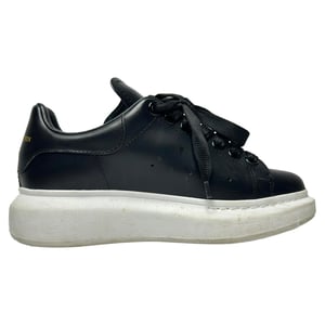 Alexander McQueen Oversized Sneakers in Black Calf Leather