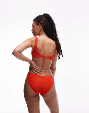 & Other Stories rynkad triangelsnodd bikinitopp i orange
