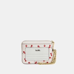 Zip Card Case With Cherry Print