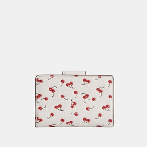 Medium Corner Zip Wallet With Cherry Print